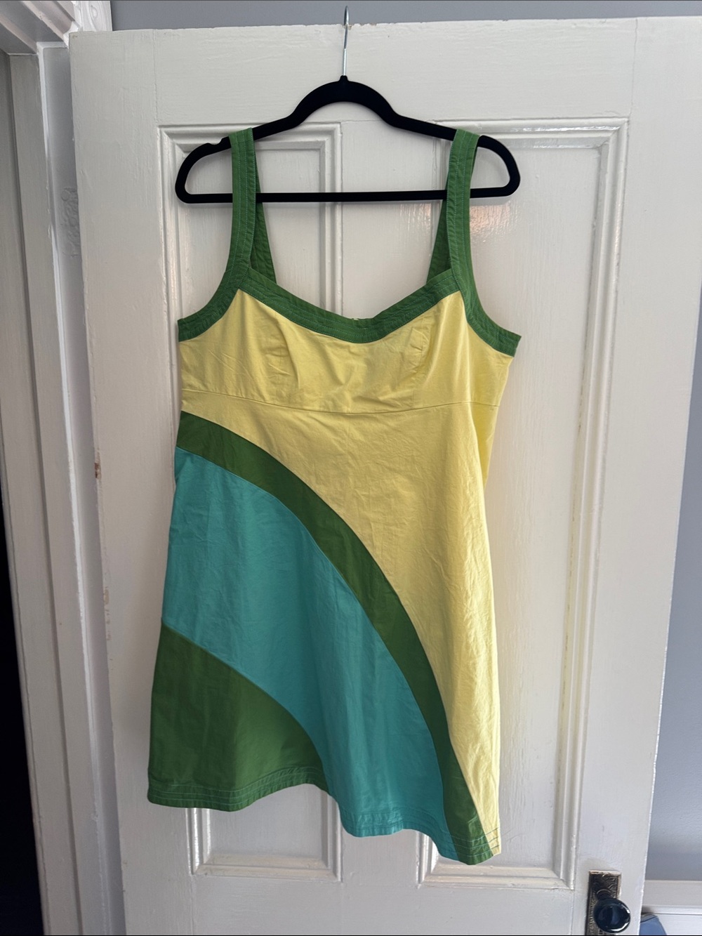 Maeve Green, Yellow & Teal Colorblock Tank Dress